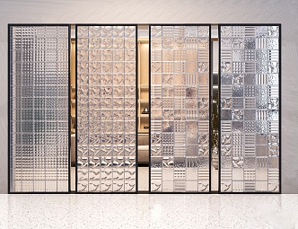 Modern partition glass brick partition 3d model