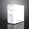 Modern White TechnoShield Desktop Computer Case With Ventilation Design For Electronic Device