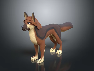 Realistic 3D Reptile Model with Brown Black Patterns and White Paws 3d model