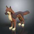 Realistic 3D Reptile Model with Brown Black Patterns and White Paws