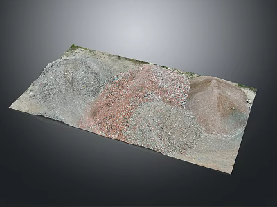 Various Colored Gravel and Sand Piles on Ground with Diverse Textures and Shapes 3d model