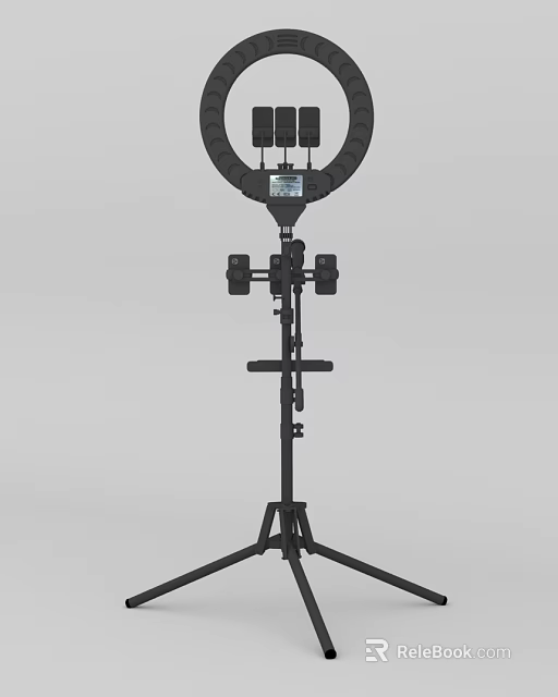 Professional Ring Light With Tripod Stand And Phone Holder For Content Creation 3d model 