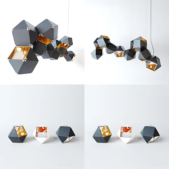 Modern shaped chandelier 3d model