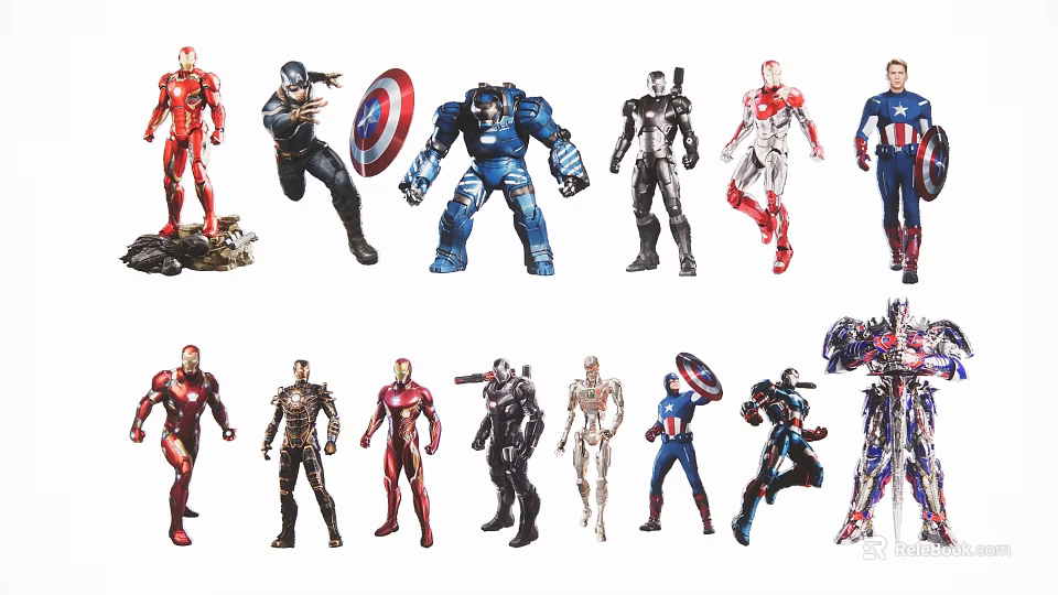 Collectible Superhero Action Figurine Set With Detailed Character Designs And Dynamic Poses 3d model 