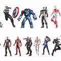 Collectible Superhero Action Figurine Set With Detailed Character Designs And Dynamic Poses 3d model