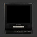 Vintage Toshiba Television With Black CRT Screen And Front Control Panel