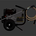 Heavy Duty Wheeled Pressure Washer With Engine Coiled Hose And Control Panel
