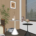 Modern Living Room Decor With Stylish Side Tables And Green Plants Books Vase