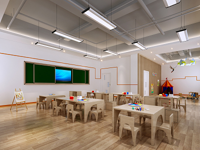 Modern Kindergarten Classroom 3d model