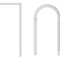 Simple White Door Frames With Rectangular And Arched Minimalist Design 3d model