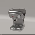 Modern Silver Espresso Machine With Control Panel And Pressure Gauge As Kitchen Appliance 3d model