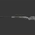 Modern Military Sniper Rifle With Scope Metallic Barrel And Tactical Stock