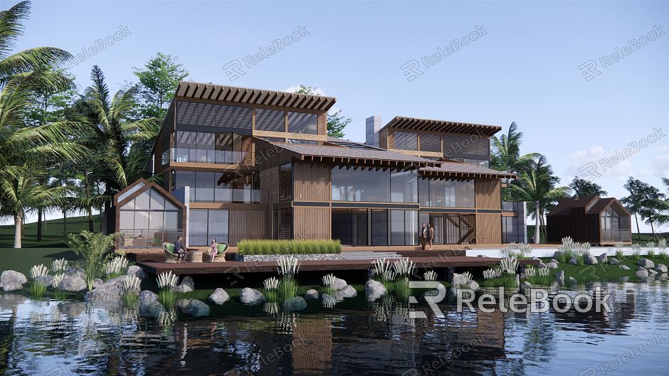 New Chinese Homestay Homestay Building Country Homestay Homestay Single Courtyard Catering Building Club Restaurant Visitor Reception Center model