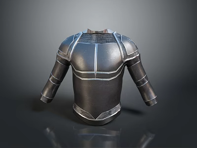 Metallic Upper Body Armor As Decorative Household Item With Metallic Texture And Stitching Details 3d model