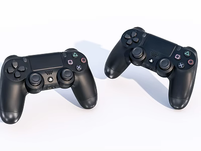 Professional Dual Black Entertainment Electronics Game Controllers with Ergonomic Design for Gaming 3d model