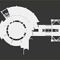 White Industrial Tower Structure With Multiple Platforms And Metal Ladders
