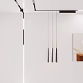 Modern Minimalist Pendant Light With Black And Gold Design Hanging In White Interior Room
