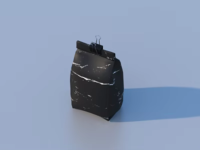 Durable Black Household Trash Bag With Strong Handles And Practical Design For Daily Use 3d model