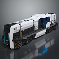 Modern E25 Locomotive white black exterior with blue windows sleek industrial 3D model design
