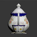 Elegant Ceramic Tea Set with Decorative Patterns Blue Rim Gold Accents and Heart Motifs