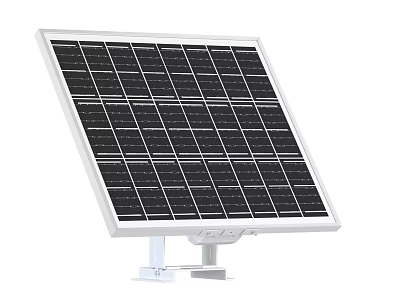 Efficient Solar Panel With White Frame And Black Solar Cells Mounting Bracket 3d model