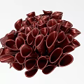 Elegant Deep Red Shell Like Petal Shaped Ornament Decoration Set In Spherical Arrangement