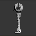 Silver White Humanoid Robot With Blue Eyes And Shiny Metallic Body