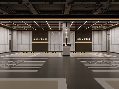 Modern Parking Underground Parking Garage 3d model