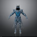 Detailed Frost Ice Warrior Character With Crystal Armor And Spiked Design