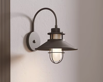 Vintage Industrial Metal Wall Light Featuring Grid Lampshade And Warm Illumination For Home Decor 3d model