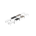 Modern Black Dining Table With Minimalist Design And Straight Support Legs 3d model