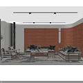 Chinese Style Living Room Interior With Sofa Tea Table Lattice Screen And Pendant Chandelier