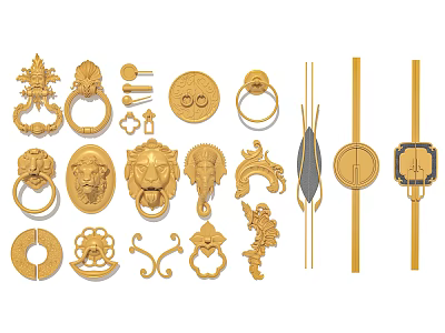 Chinese New Chinese Cabinet Door Handle 3d model