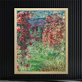 Impressionist Oil Painting With Red Roses Green Lawn And Vibrant Natural Landscape