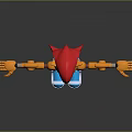 Hedgehog Inspired Robot Character With Red Head Orange Arms And Blue Mechanical Body Design