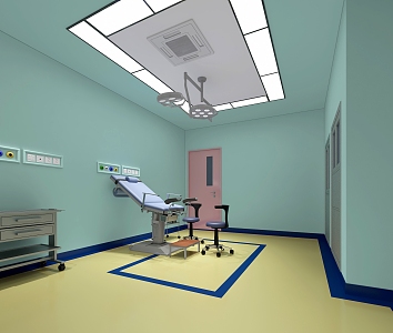 Hospital delivery room medical equipment 3d model