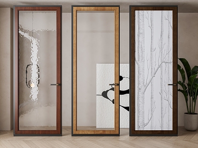 Modern glass single door combination 3d model