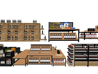 Modern Container Red Wine Shelf Red Wine Rack Wine Cabinet Display Rack 3d model