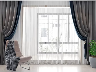 fabric curtain model 3d model
