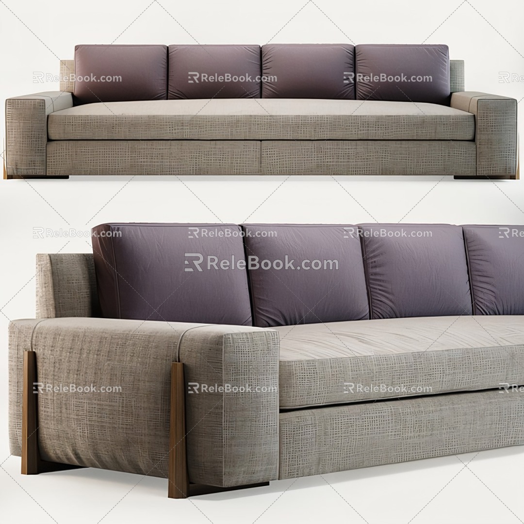 Modern Multiplayer Sofa Fabric 3d model