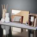 Modern Decorative Household Items With Mirrors Candle Reed Diffuser And Wooden Box
