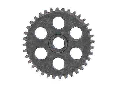 Metal Gear Component With Circular Shape Outer Teeth And Multiple Holes 3d model