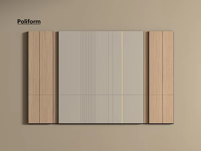 Modern background wall Modern wood veneer background wall TV background wall 3d model