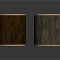 Three Cylindrical Wooden Stools With Round Tops And Different Wood Textures
