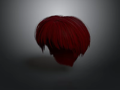 Woman With Red Short Hair In Stylish Modern Layered Hairstyle 3d model
