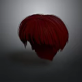 Woman With Red Short Hair In Stylish Modern Layered Hairstyle