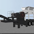 Mobile Crushing Function Vehicle With Large Device White Upper Structure Black Chassis And Tires 3d model