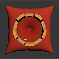 Golden Crown With Blue Base And Decorative Elements On Red Pillow Fashion Accessory