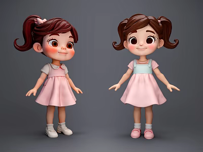 Cartoon Little Girl Blind Box Characters Cartoon Characters Virtual Characters 3d model