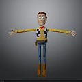 Toy Character With Yellow Plaid Shirt Blue Jeans Brown Boots Red Hair And Outstretched Arms